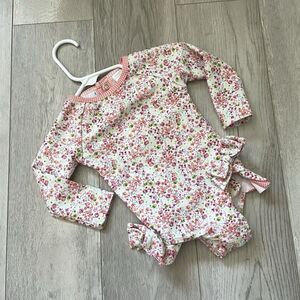 Edgehill Collection Swimsuit floral one piece baby Orange (size 6 months) swim